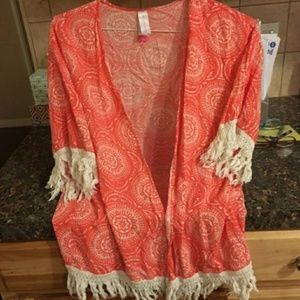 Orange and ivory kimono / coverup